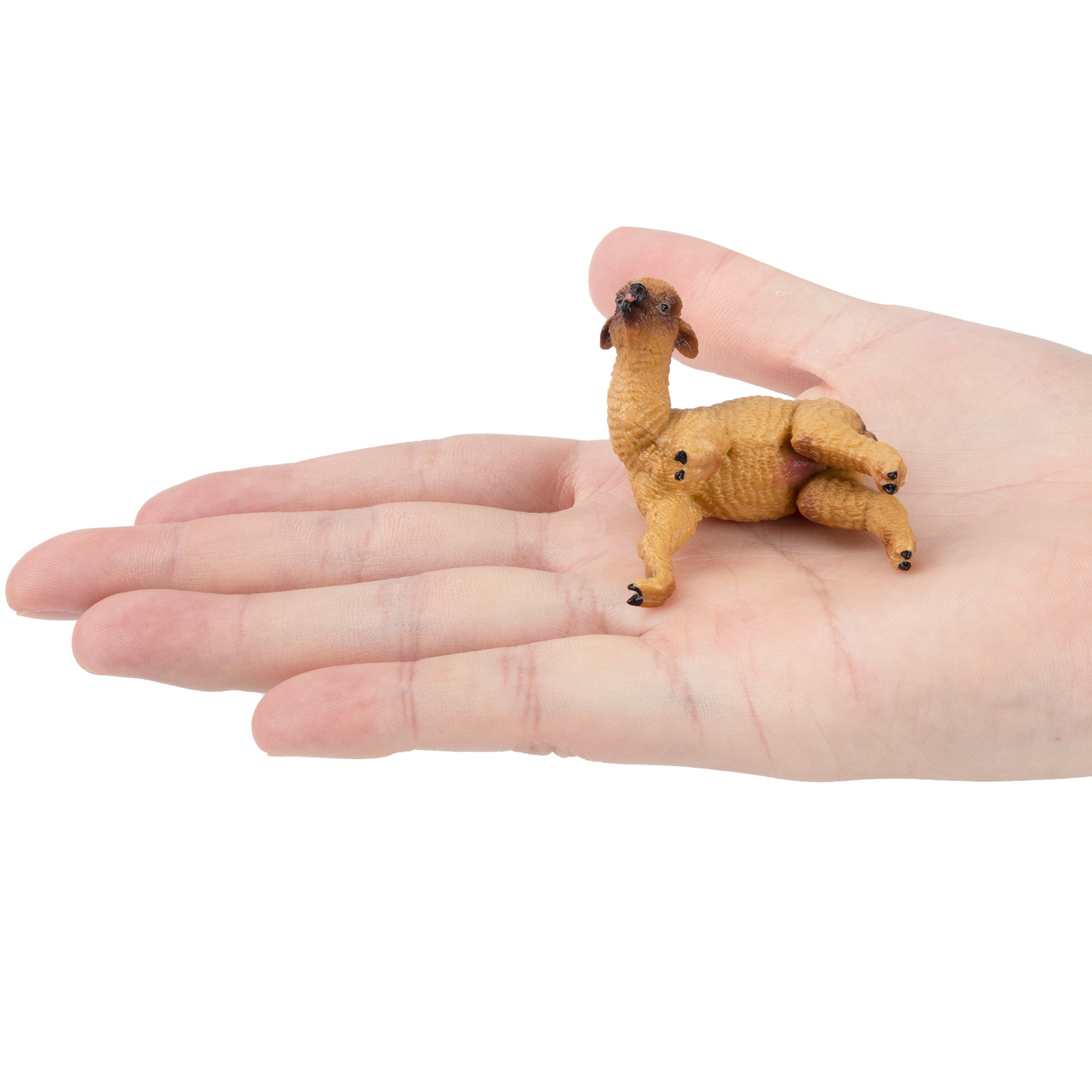 Toymany Playful Brown Alpaca Baby Figurine Toy-on hand