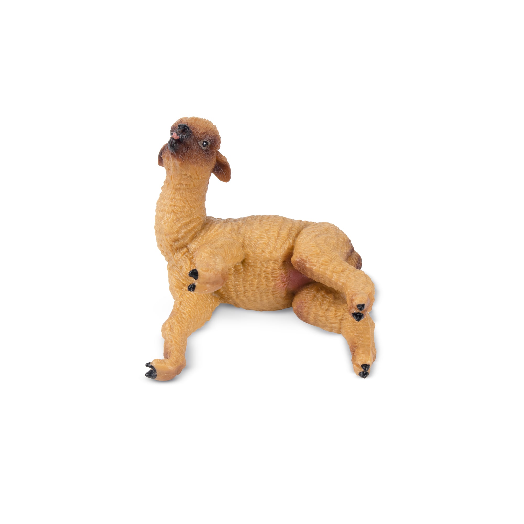 Toymany Playful Brown Alpaca Baby Figurine Toy