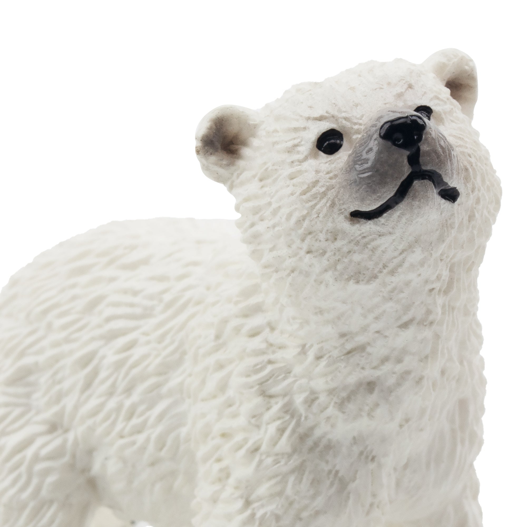 Toymany Raised-Head Semi-Crouched Polar Bear Cub Figurine-detail