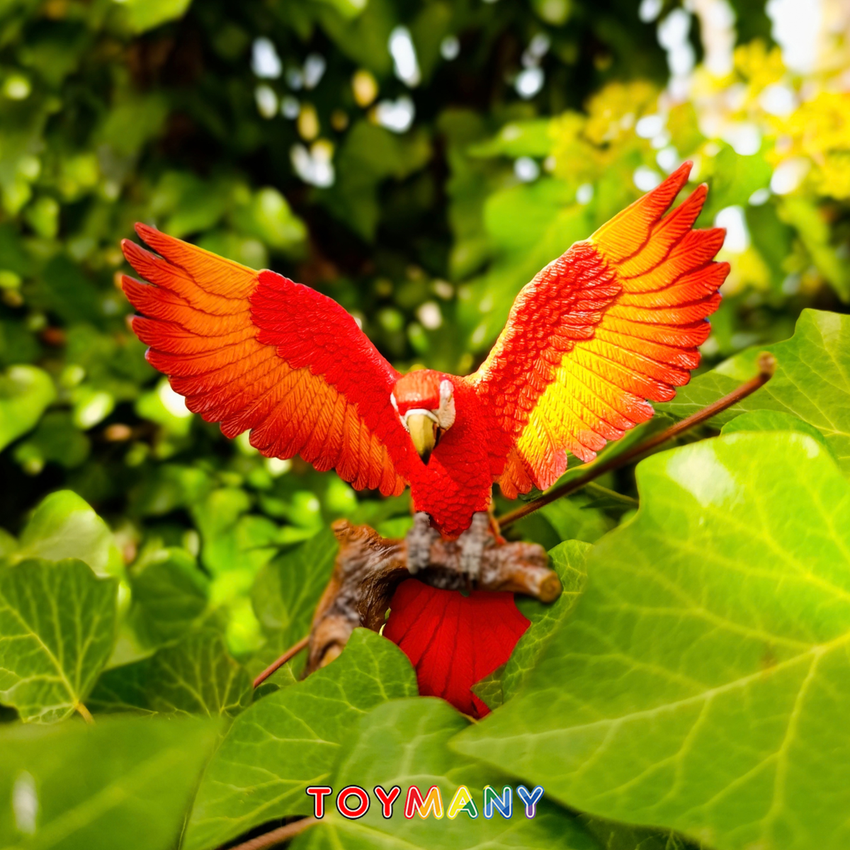 Toymany Scarlet Macaw Figurine Toy-scene