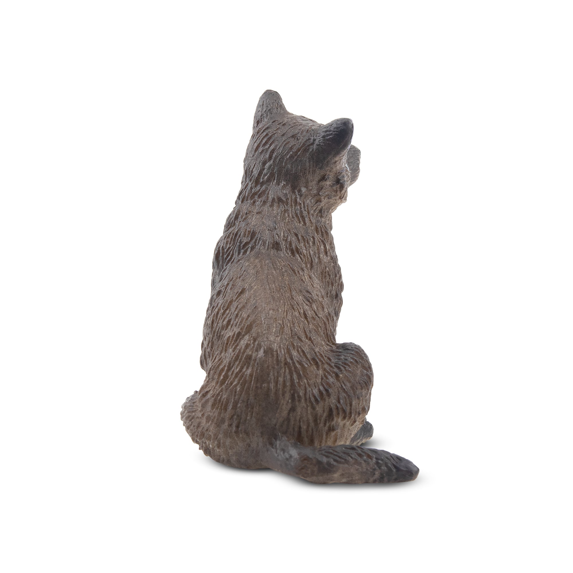 Toymany Sitting Grey Wolf Cub Figurine Toy-back