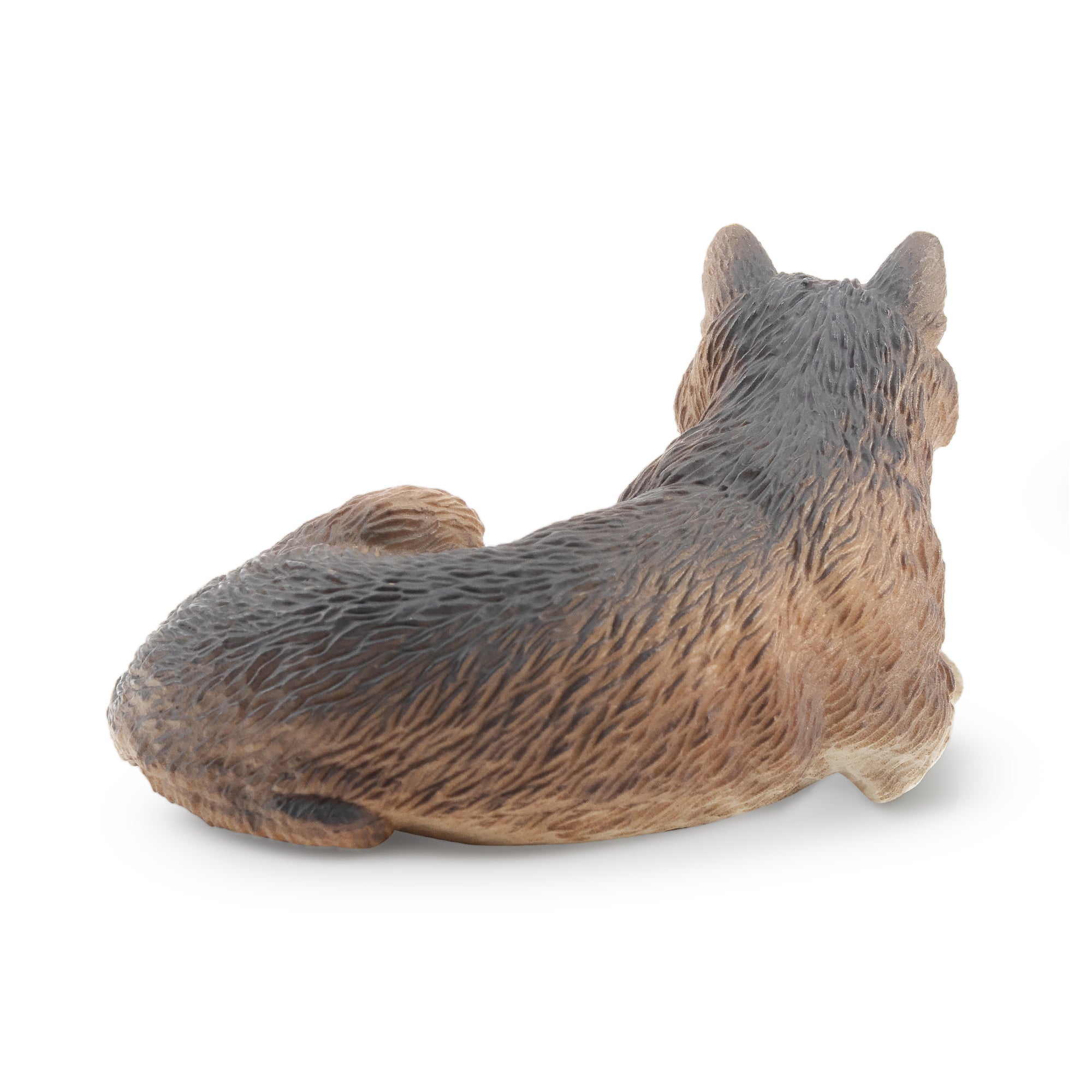 Toymany Sitting Grey Wolf Figurine Toy-back