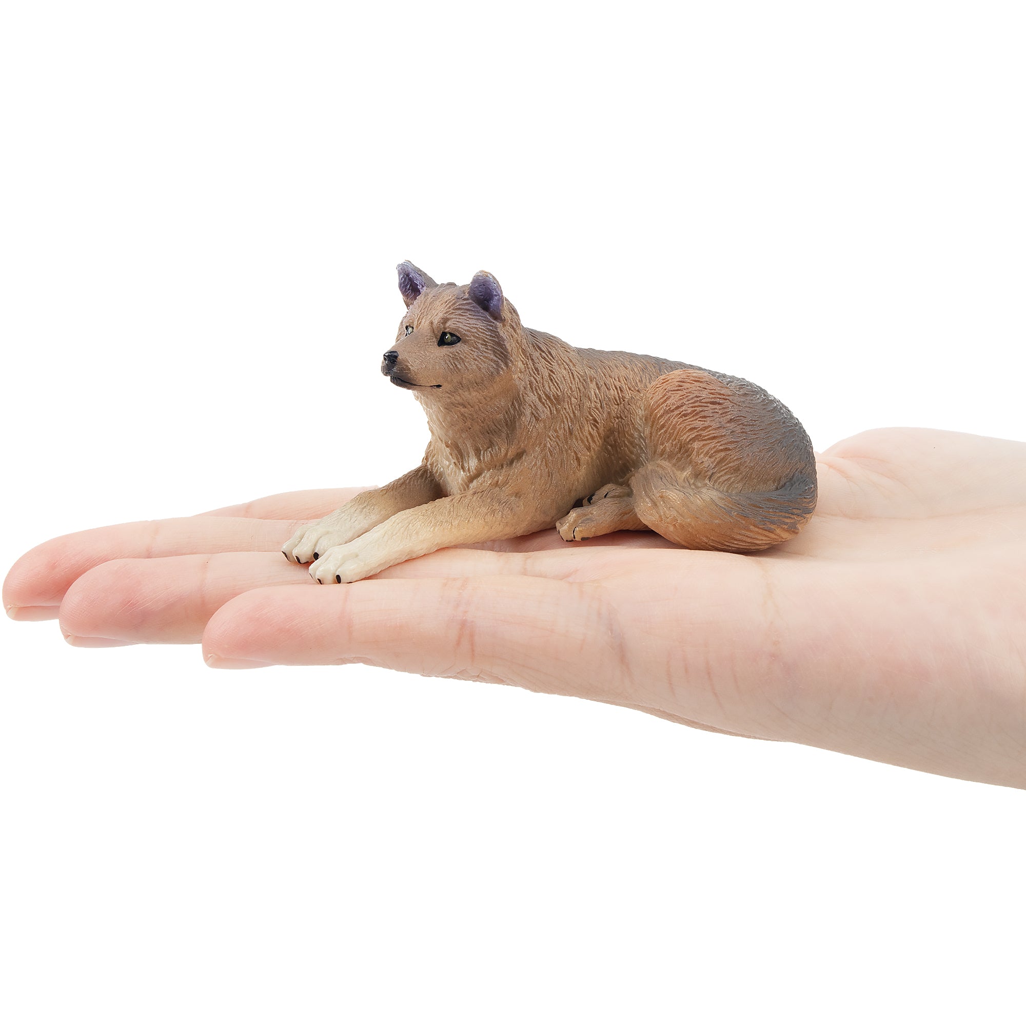 Toymany Sitting Grey Wolf Figurine Toy-on hand