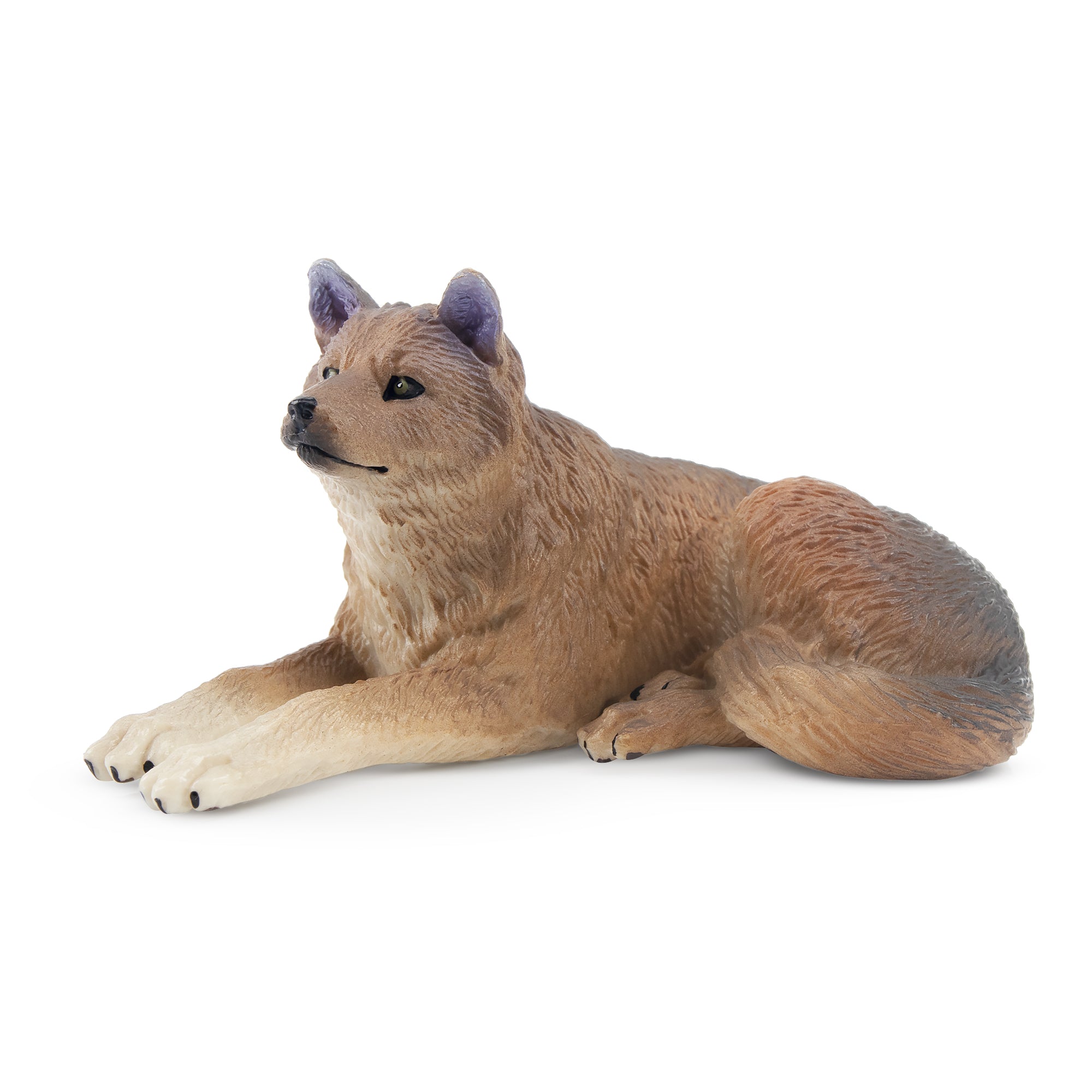 Toymany Sitting Grey Wolf Figurine Toy