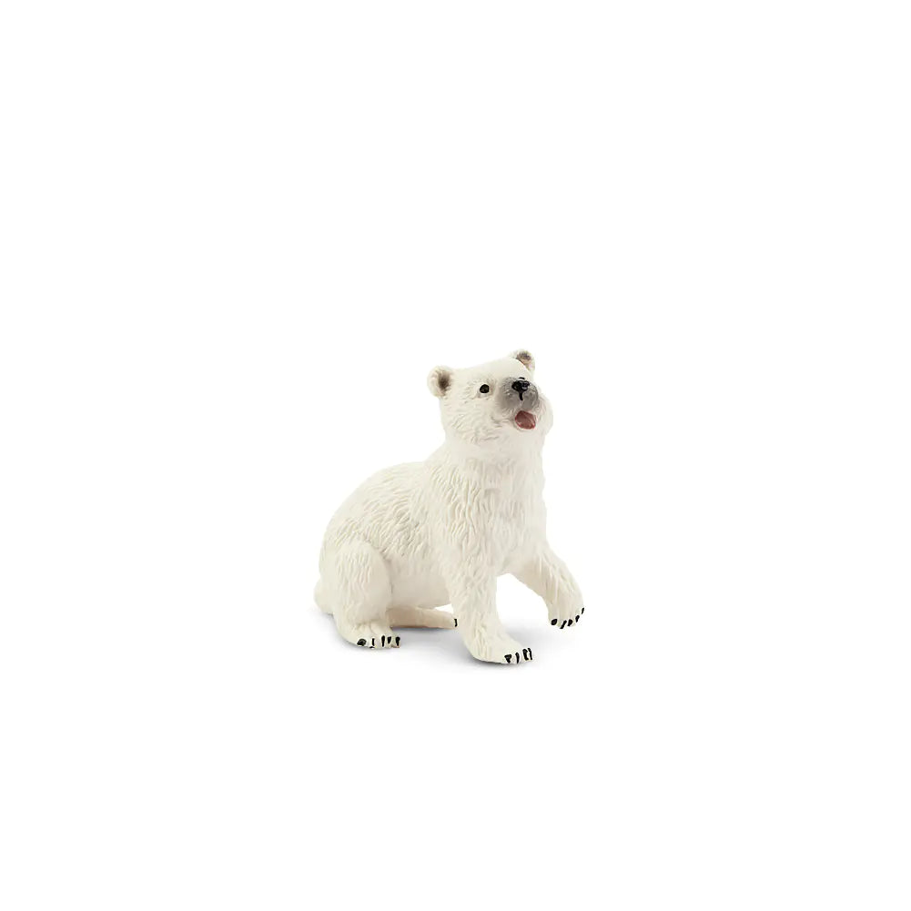 Toymany Sitting Polar Bear Cub Figurine Toy