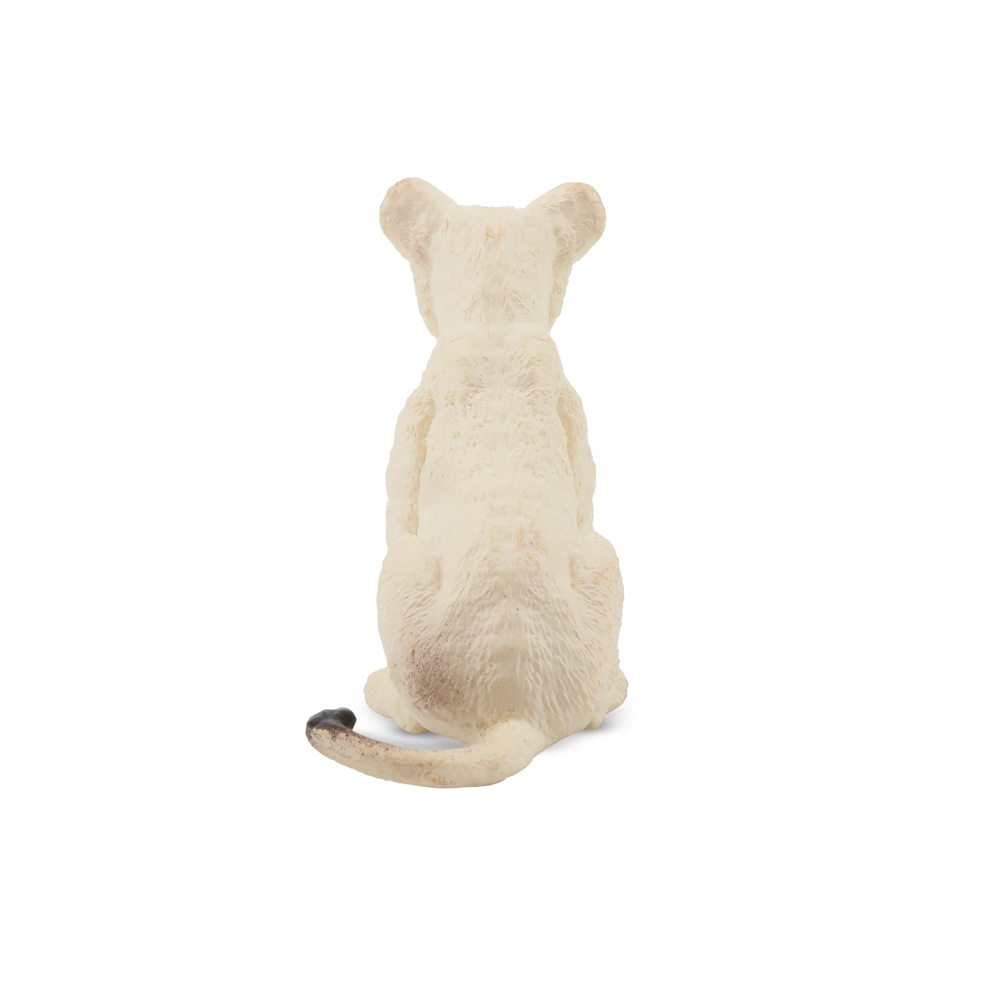 Toymany Sitting White Lion Cub Figurine Toy-back