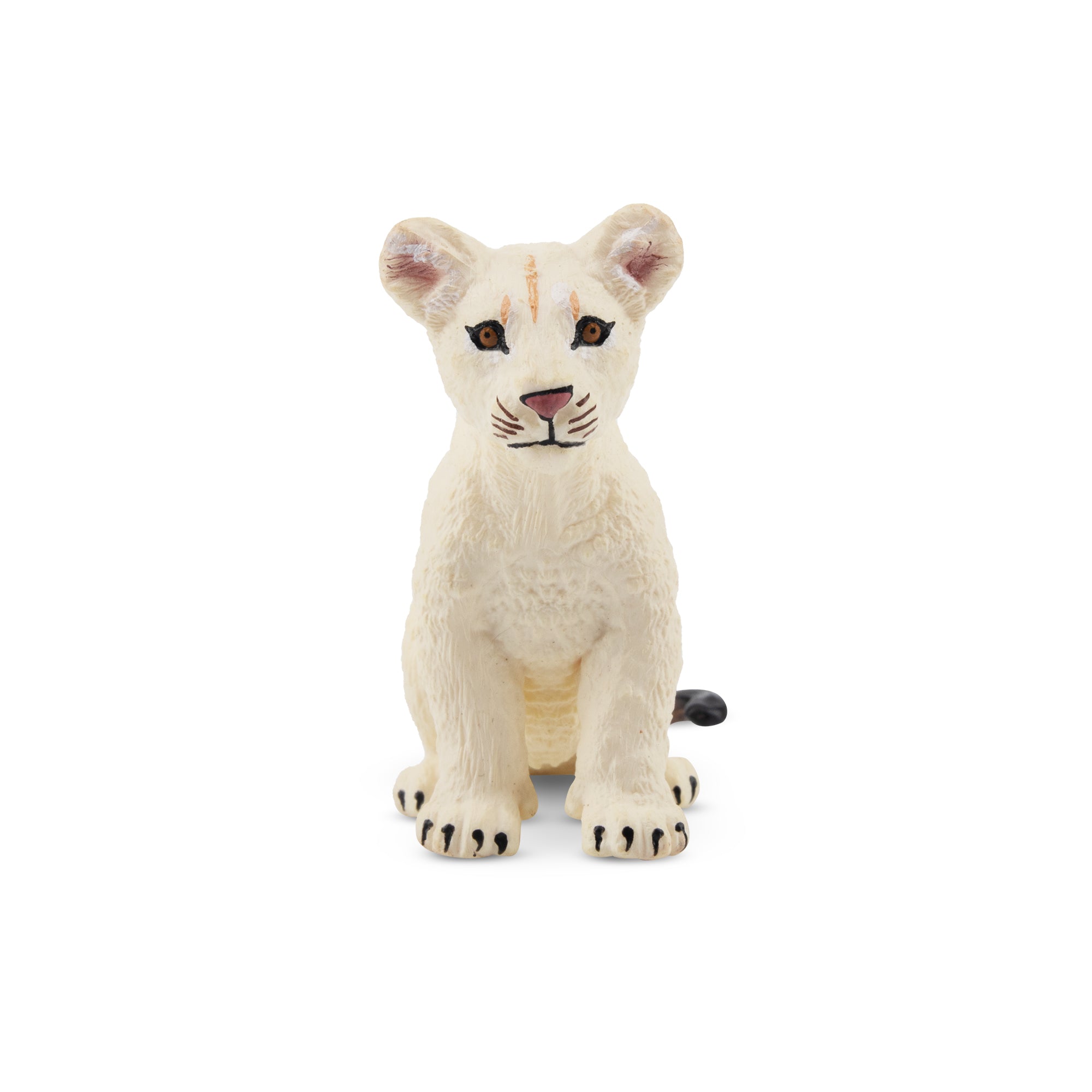 Toymany Sitting White Lion Cub Figurine Toy-front