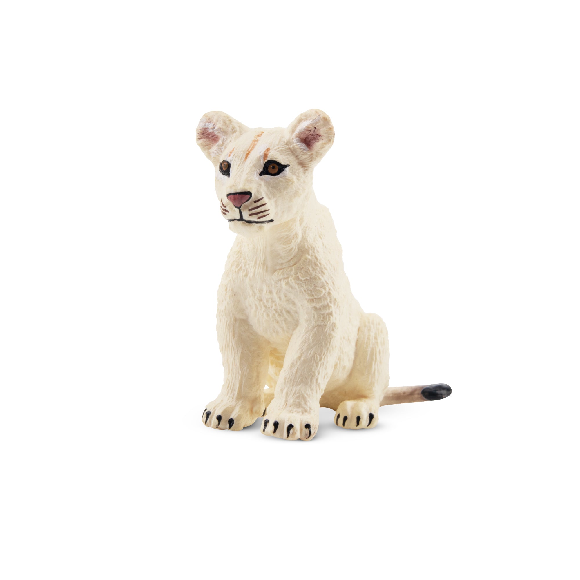 Toymany Sitting White Lion Cub Figurine Toy