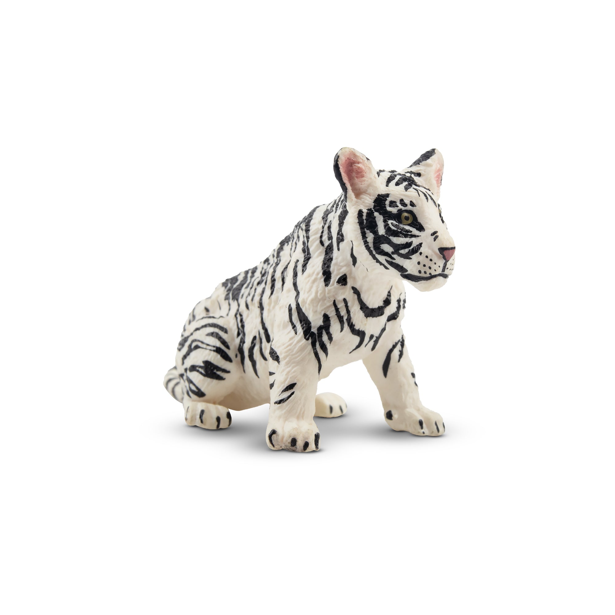 Toymany Sitting White Tiger Cub Figurine Toy-side 1