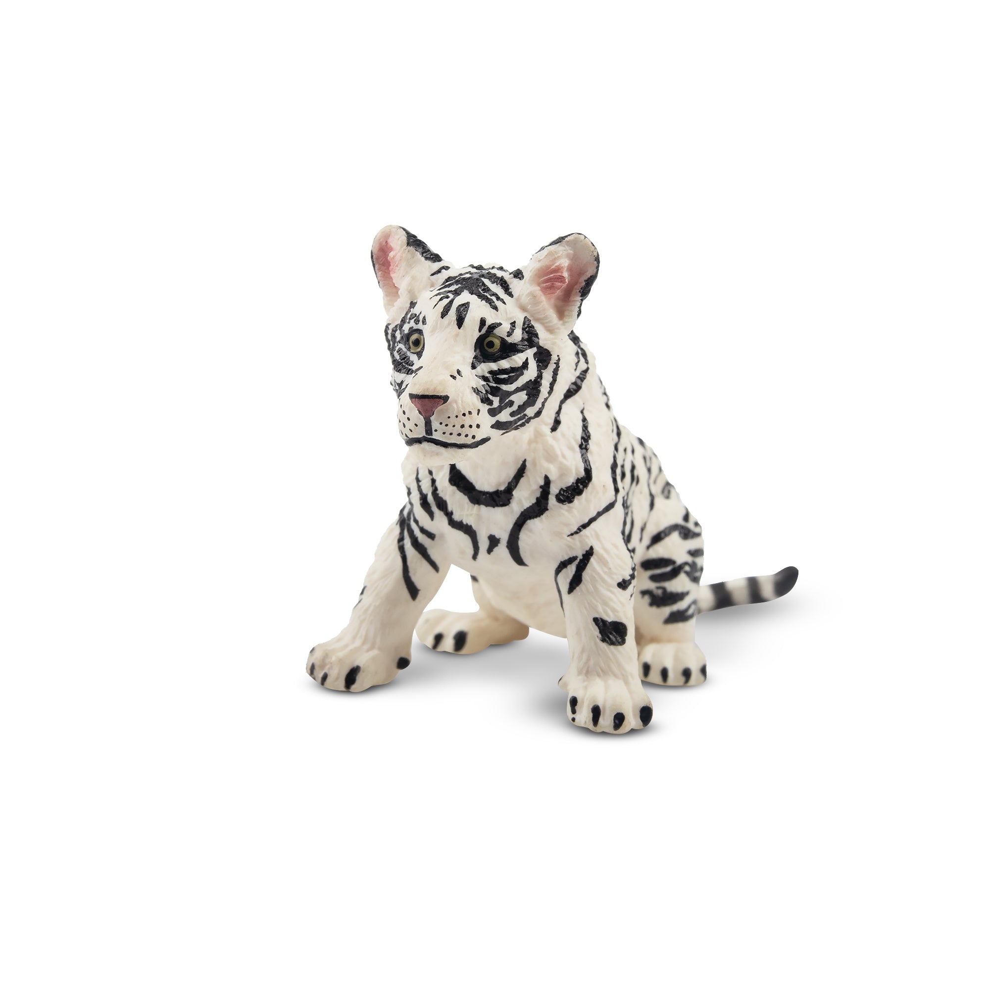 Toymany Sitting White Tiger Cub Figurine Toy-side 2
