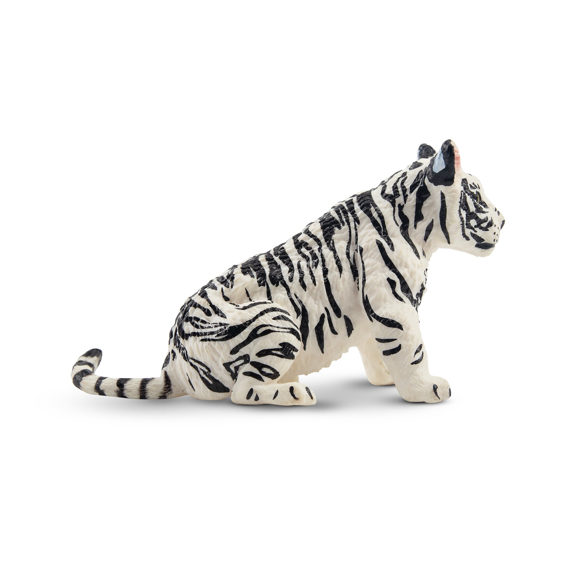 Toymany Sitting White Tiger Cub Figurine Toy