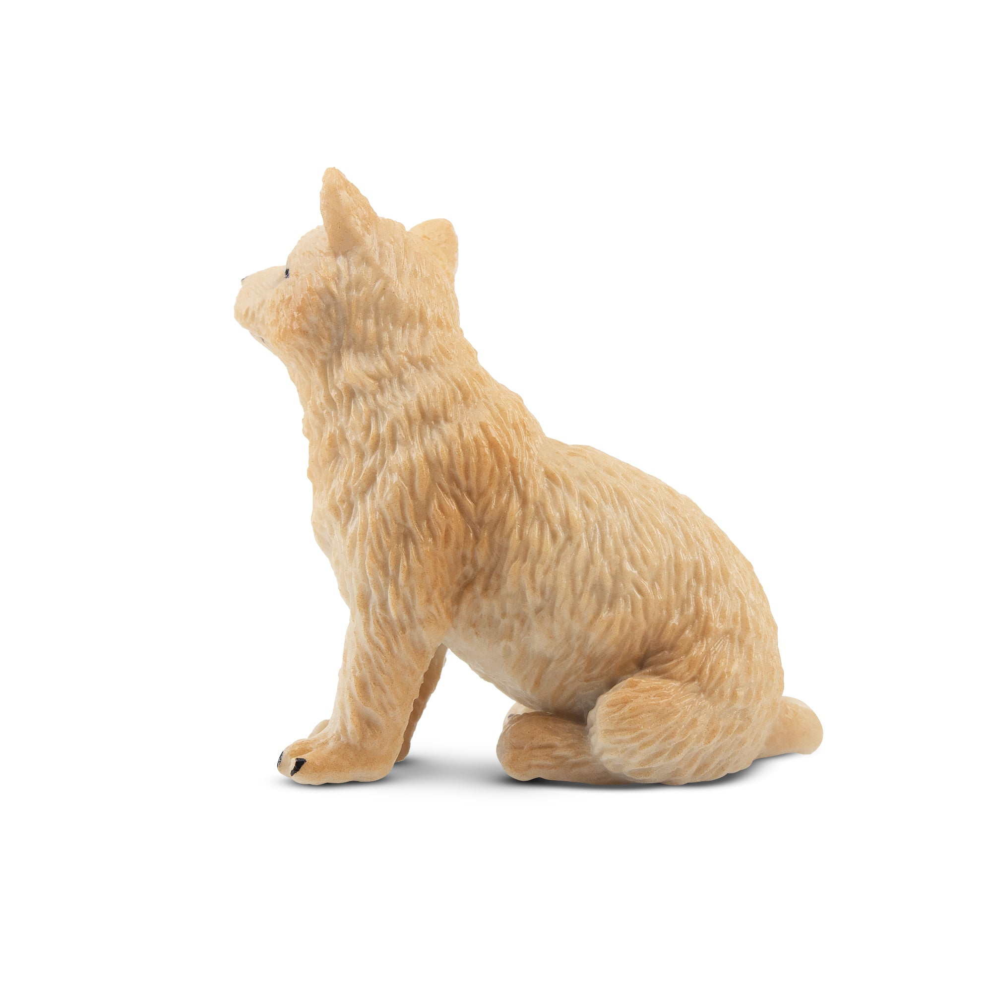 Toymany Sitting White Wolf Cub Figurine Toy-2