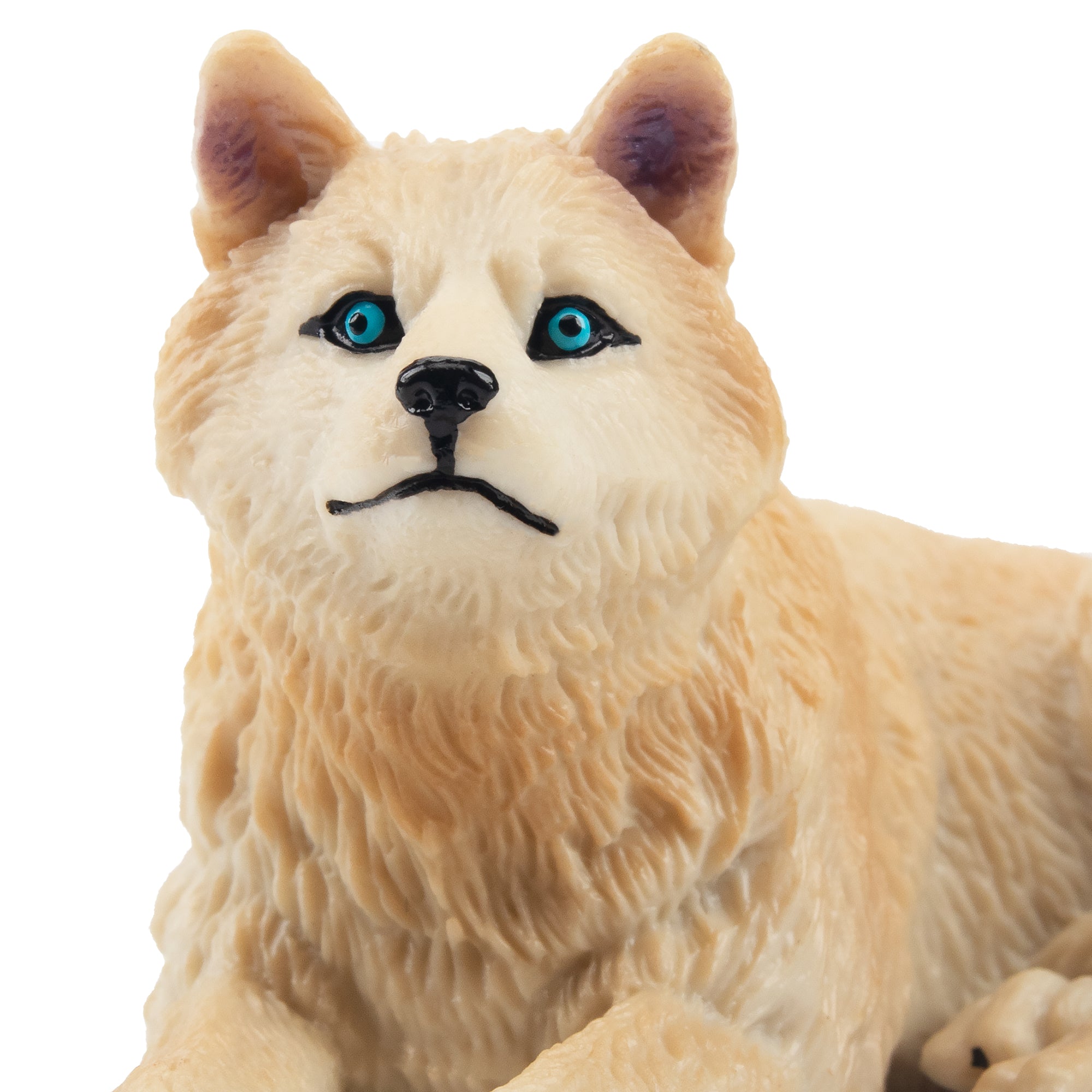Toymany Sitting White Wolf Figurine Toy-detail