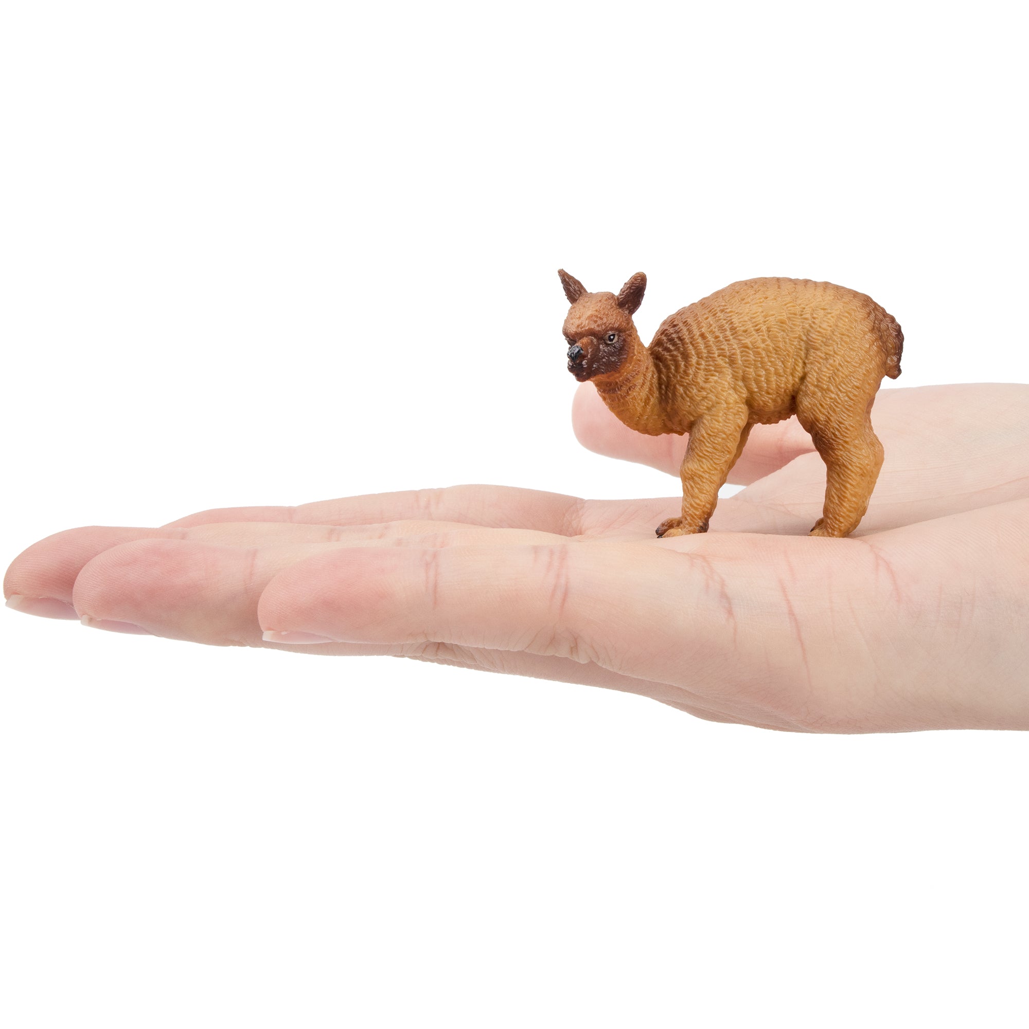 Toymany Standing Brown Alpaca Baby Figurine Toy-on hand