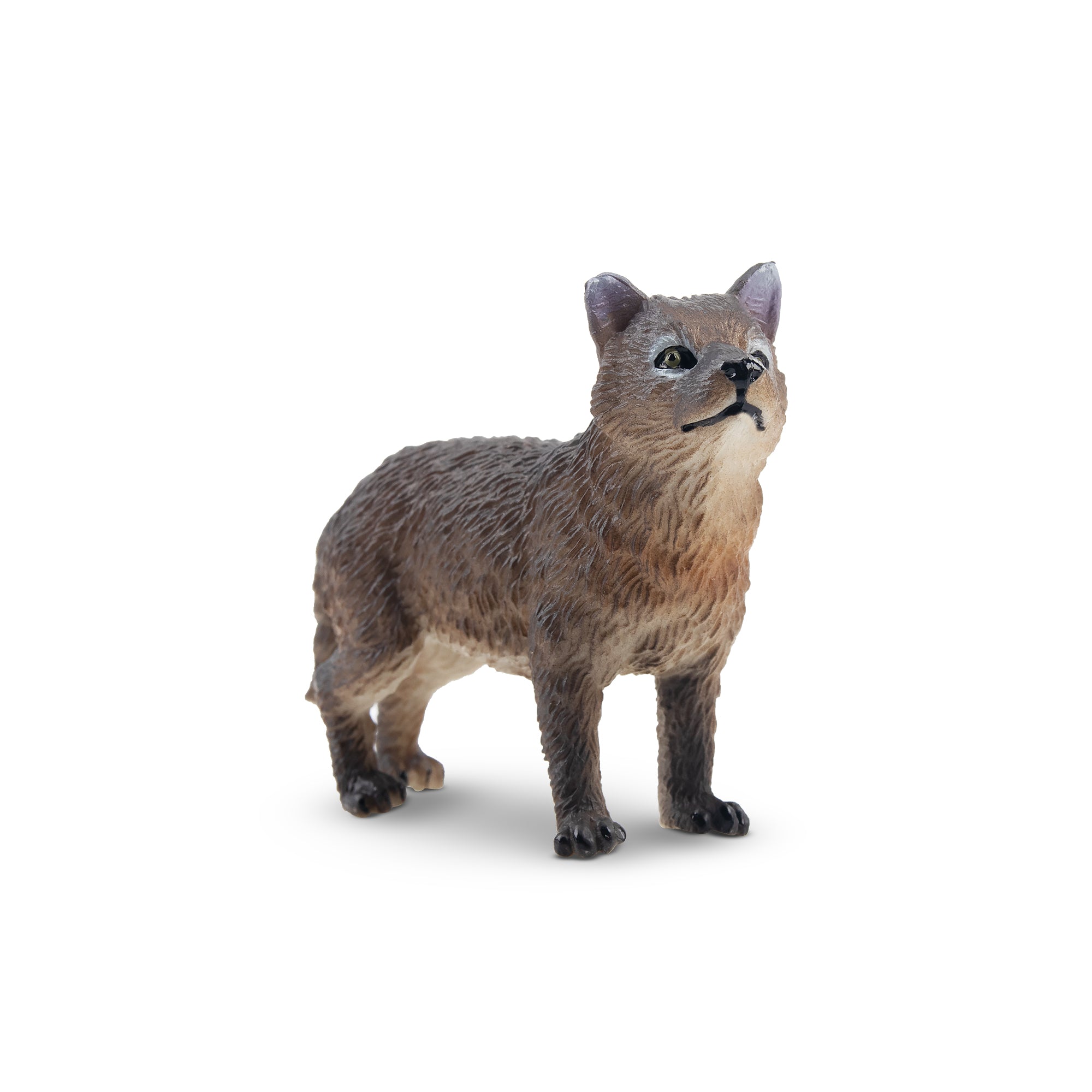Toymany Standing Grey Wolf Cub Figurine Toy-front
