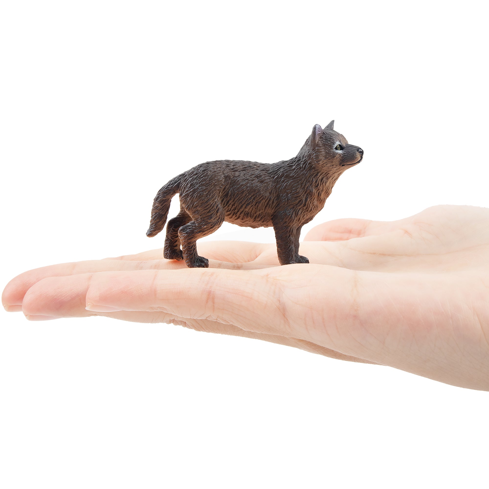 Toymany Standing Grey Wolf Cub Figurine Toy-on hand