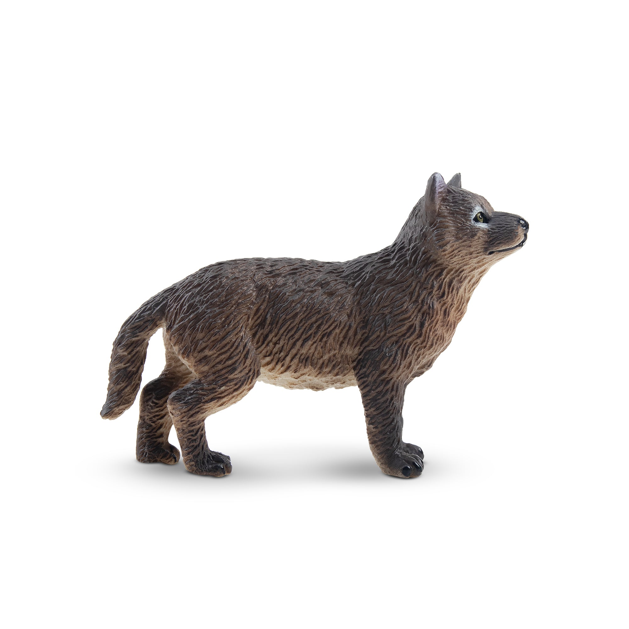 Toymany Standing Grey Wolf Cub Figurine Toy
