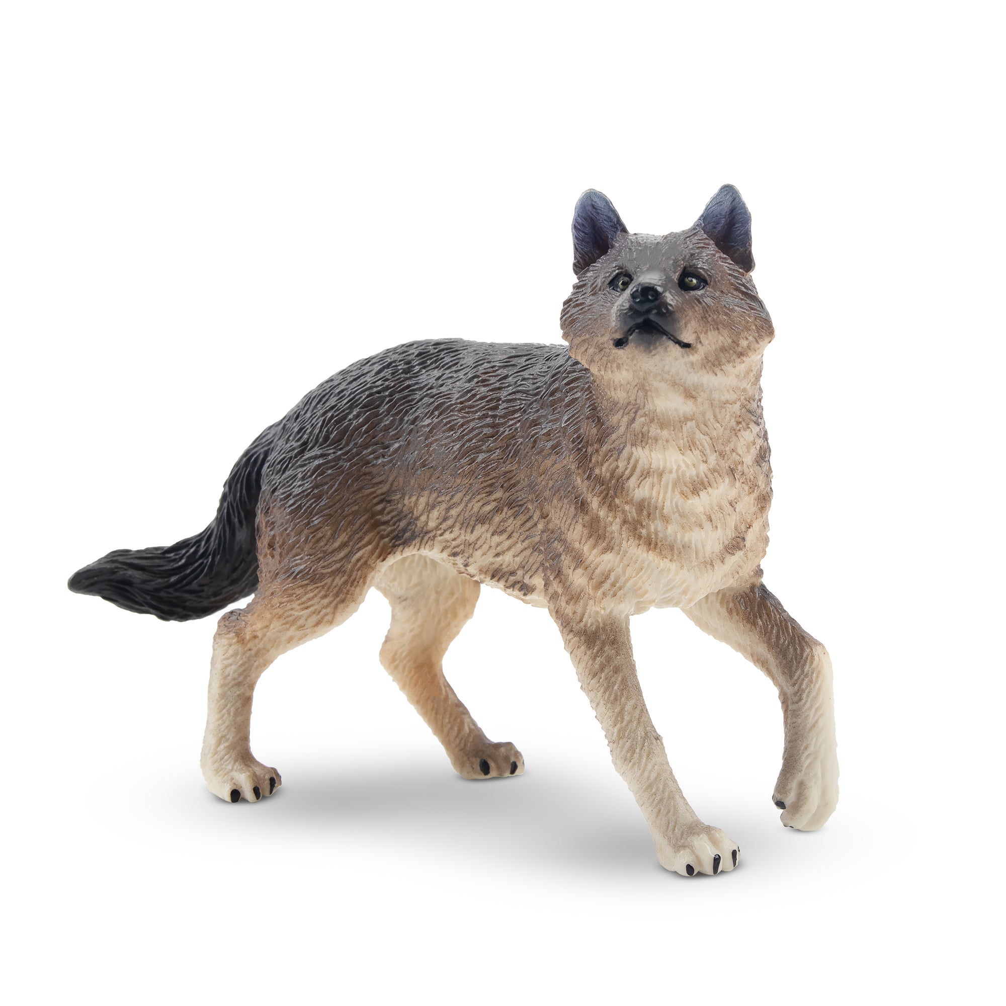 Toymany Standing Grey Wolf Figurine Toy-front