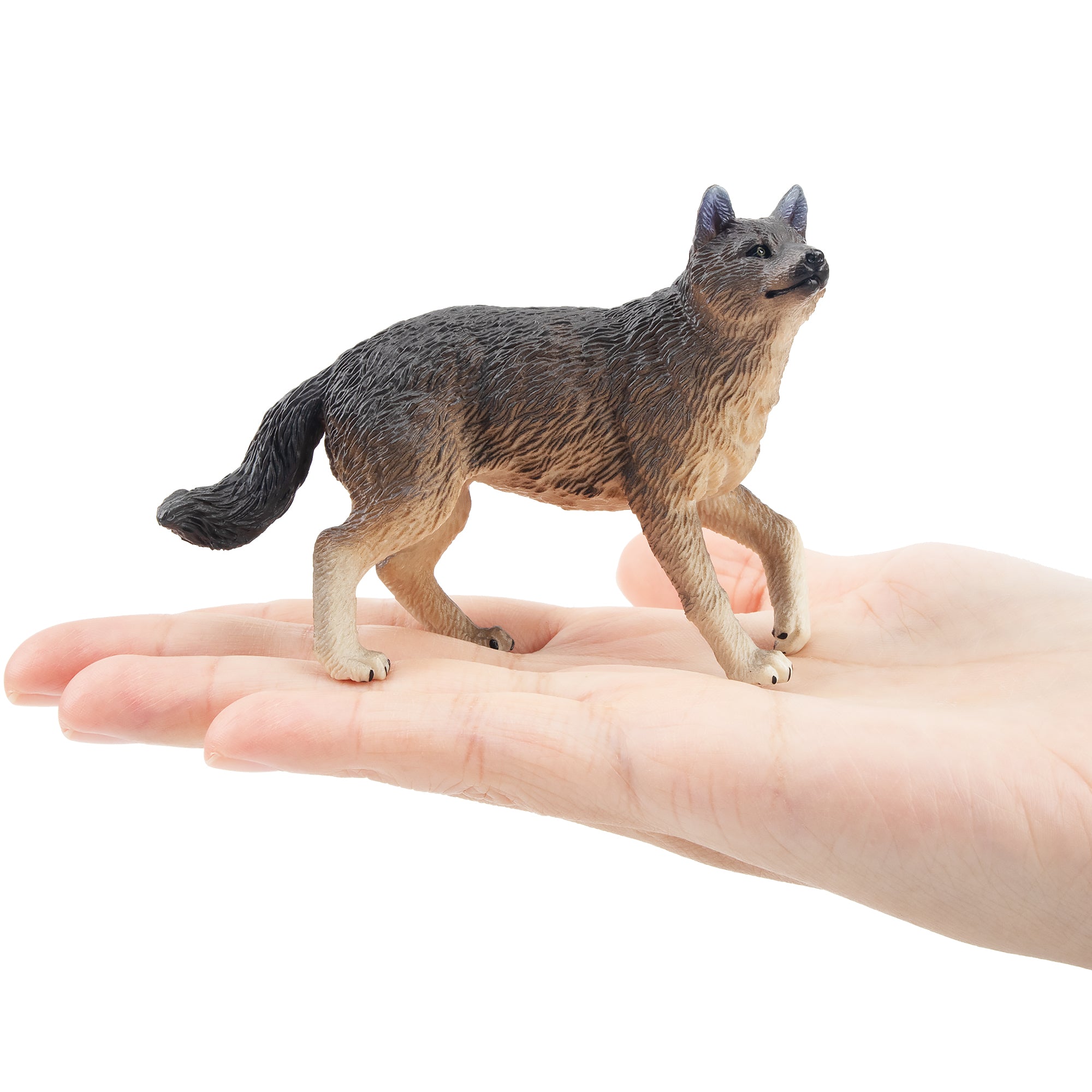 Toymany Standing Grey Wolf Figurine Toy-on hand
