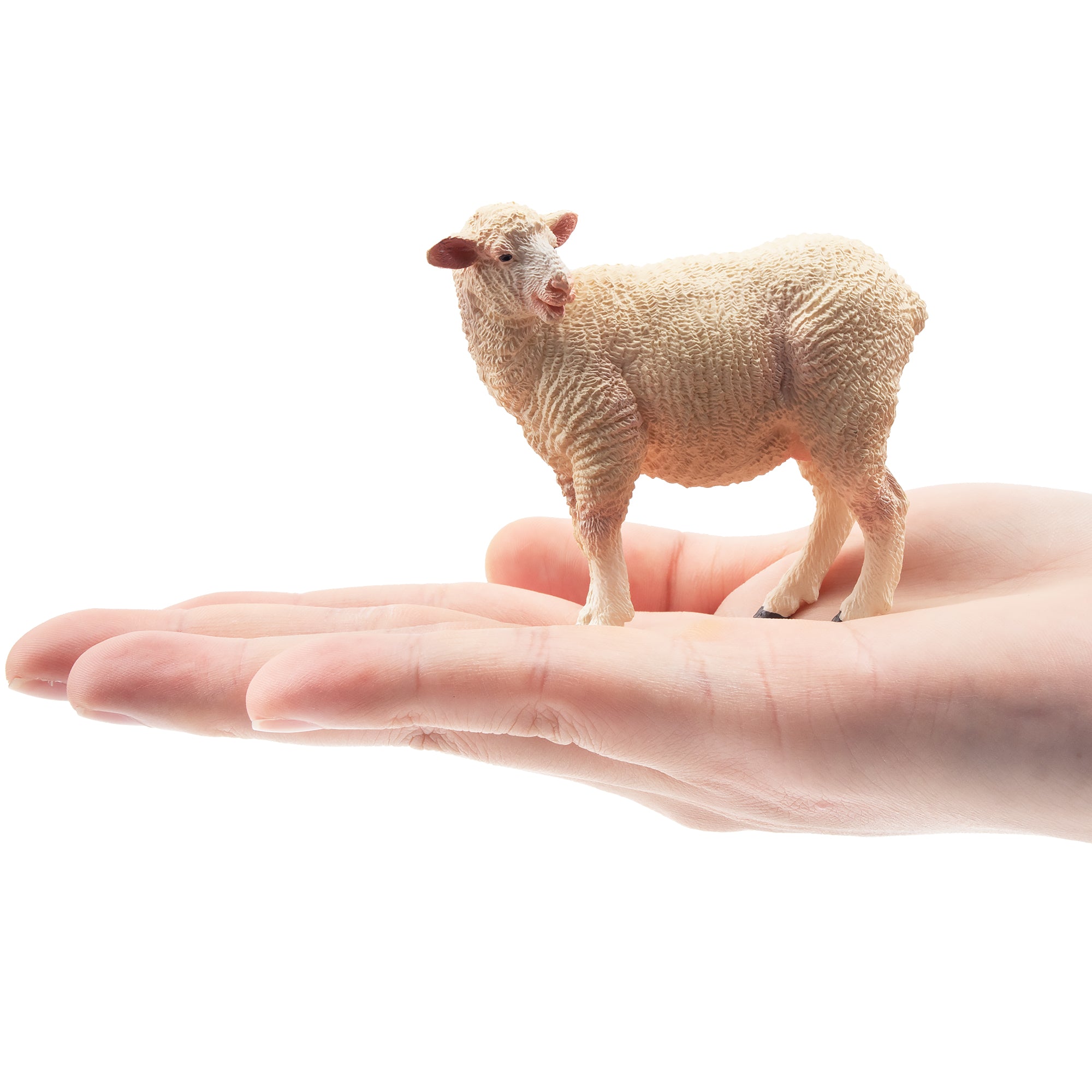 Toymany Standing Light-Haired Ewe Figurine Toy-on hand