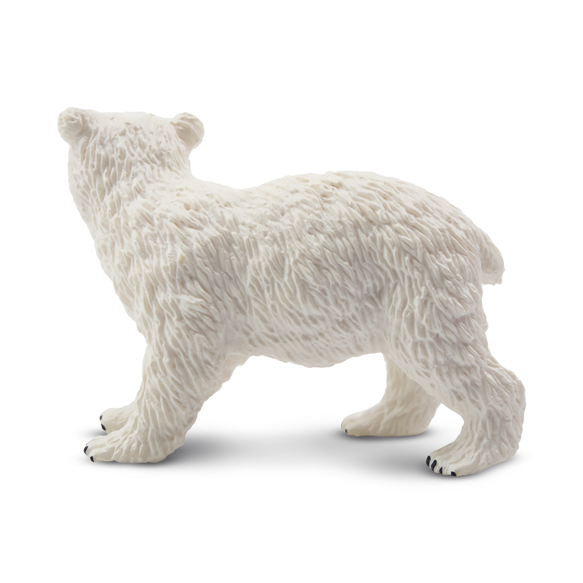Toymany Standing Polar Bear Cub with Head Raised Figurine-back