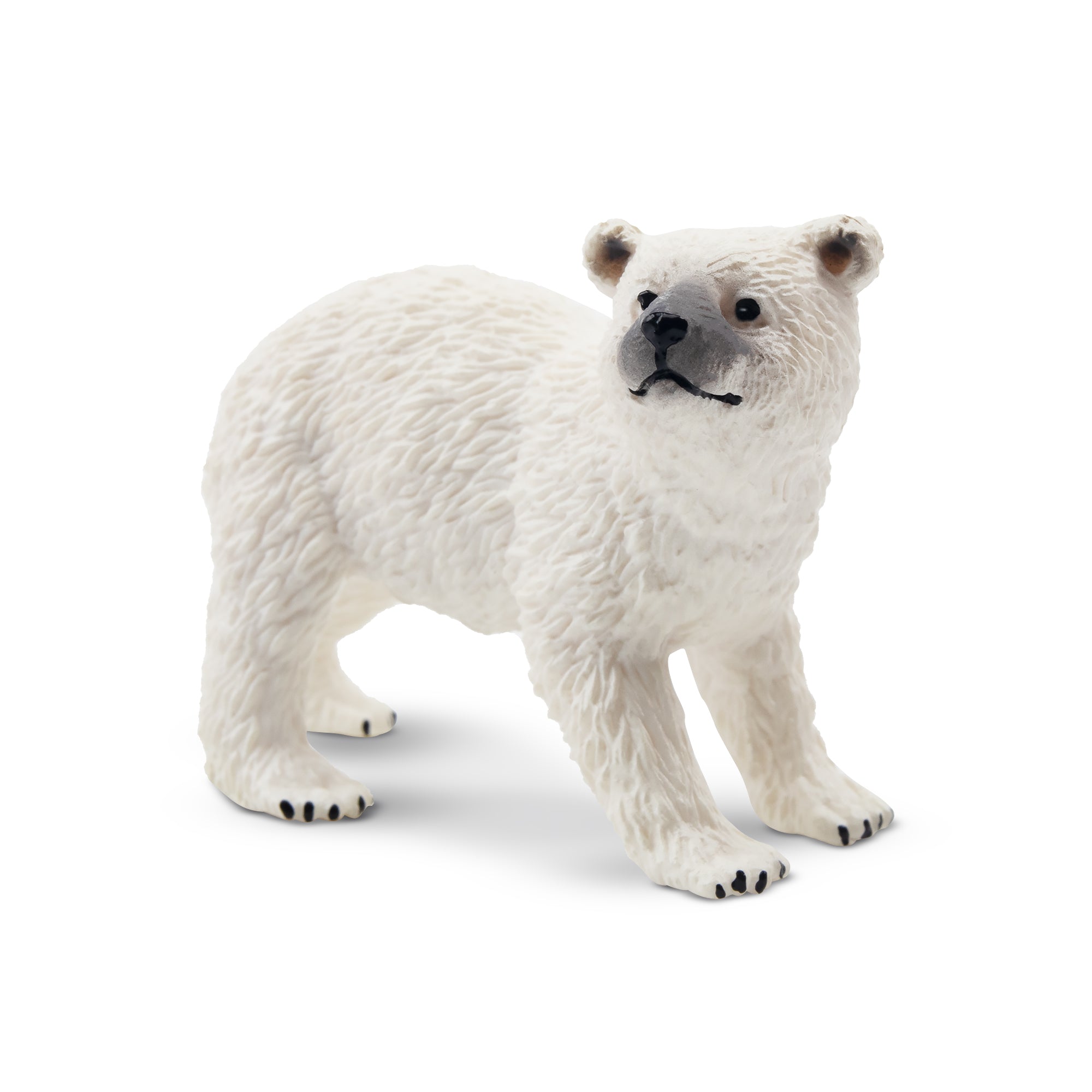 Toymany Standing Polar Bear Cub with Head Raised Figurine