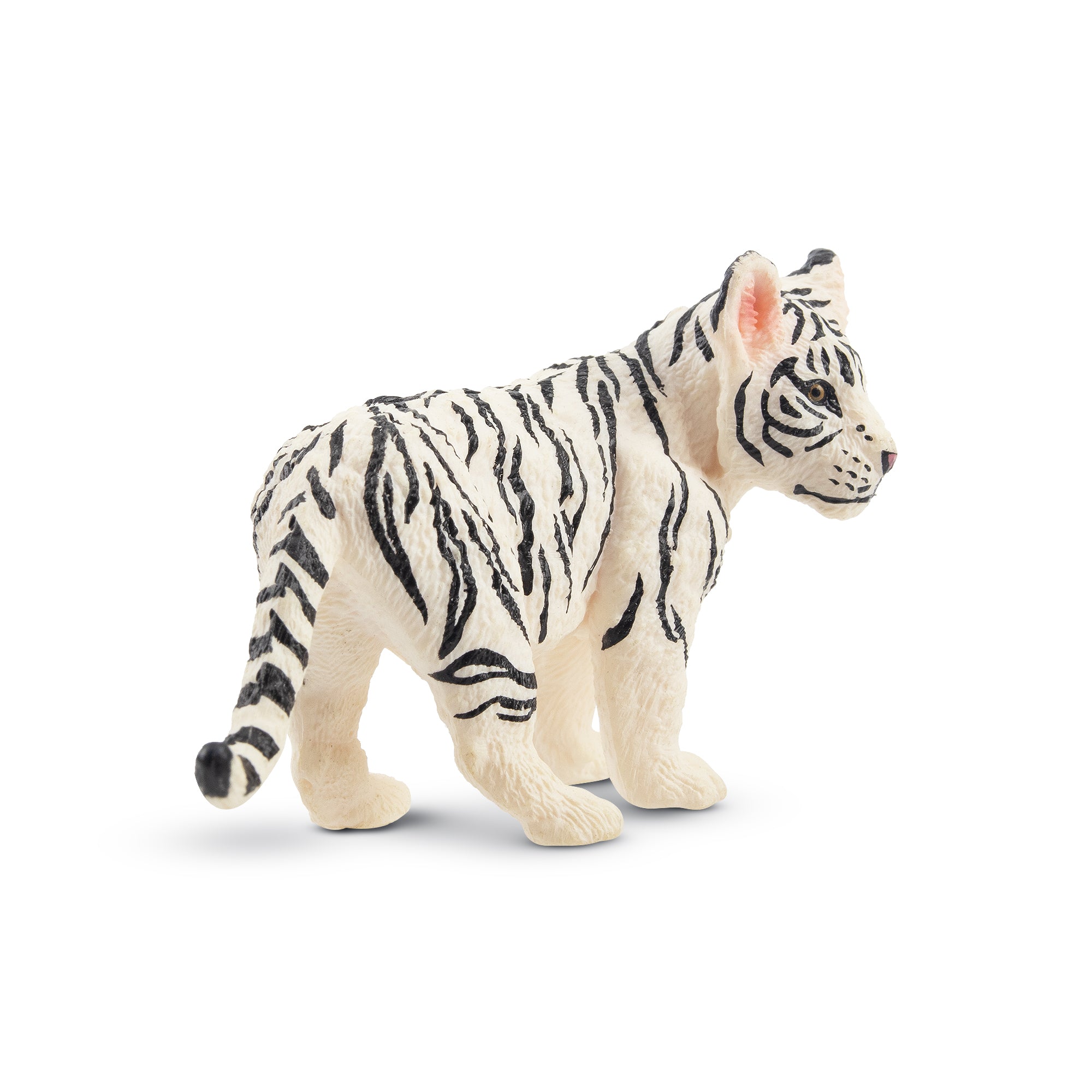 Toymany Standing White Tiger Cub Figurine Toy - 1-2