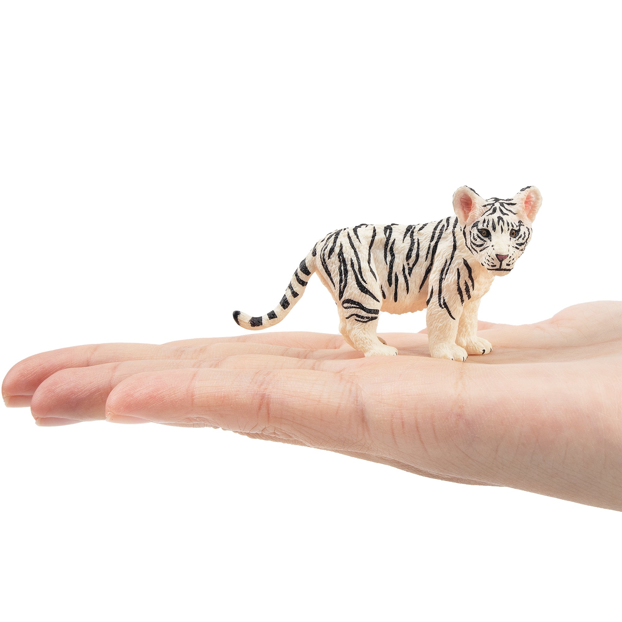 Toymany Standing White Tiger Cub Figurine Toy - 1-on hand