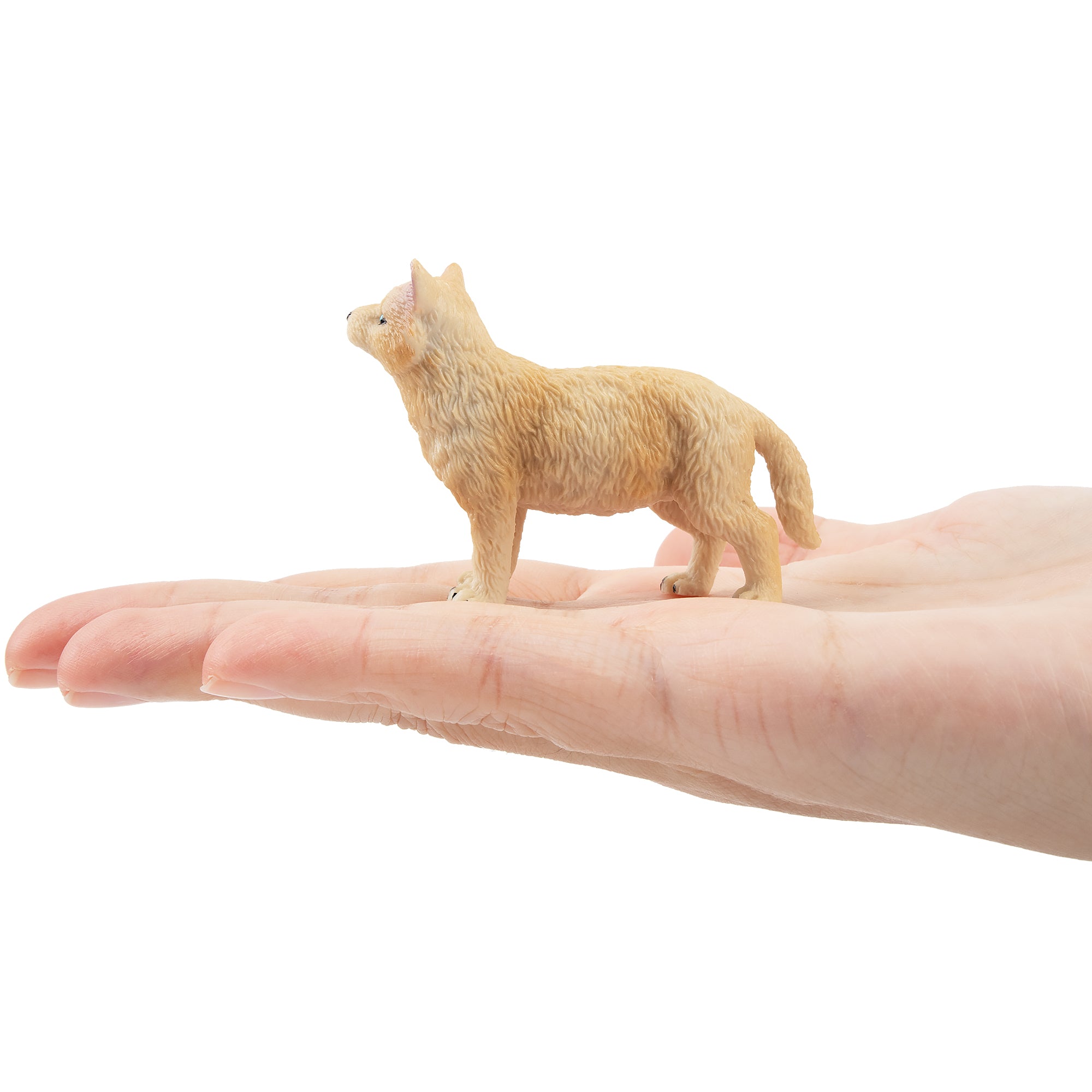 Toymany Standing White Wolf Cub Figurine Toy-on hand