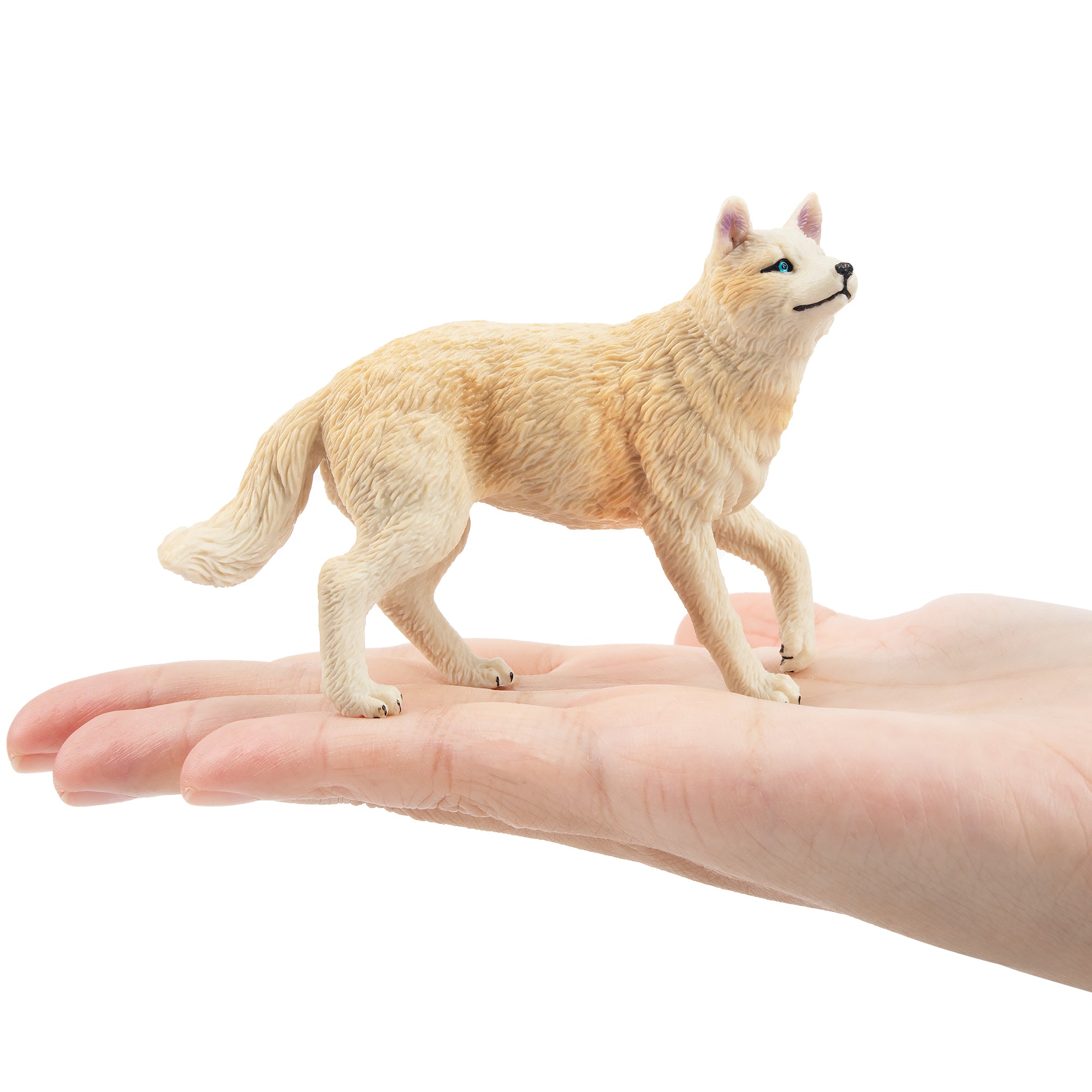 Toymany Standing White Wolf Figurine Toy-on hand