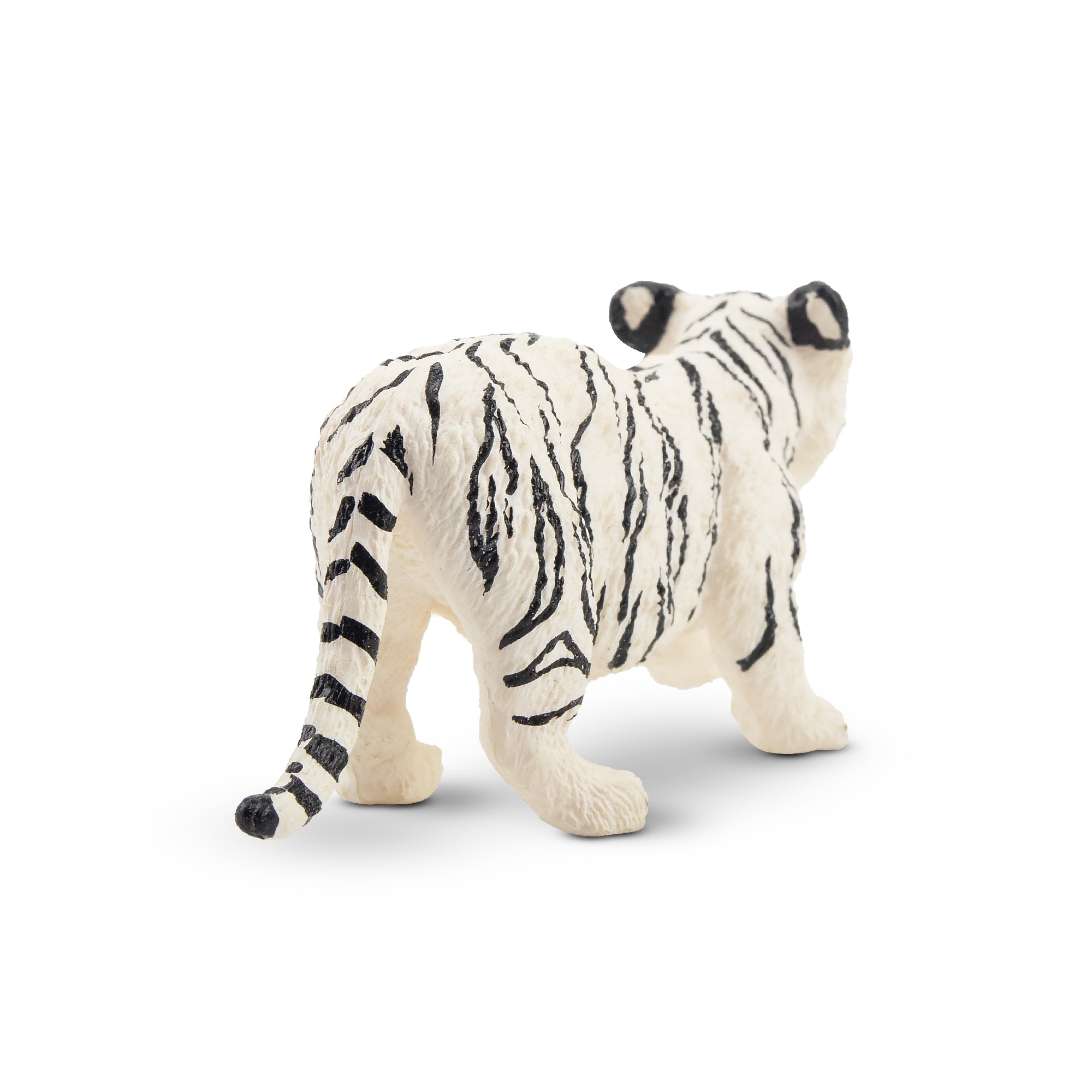 Toymany Stretching White Tiger Cub Figurine Toy-back