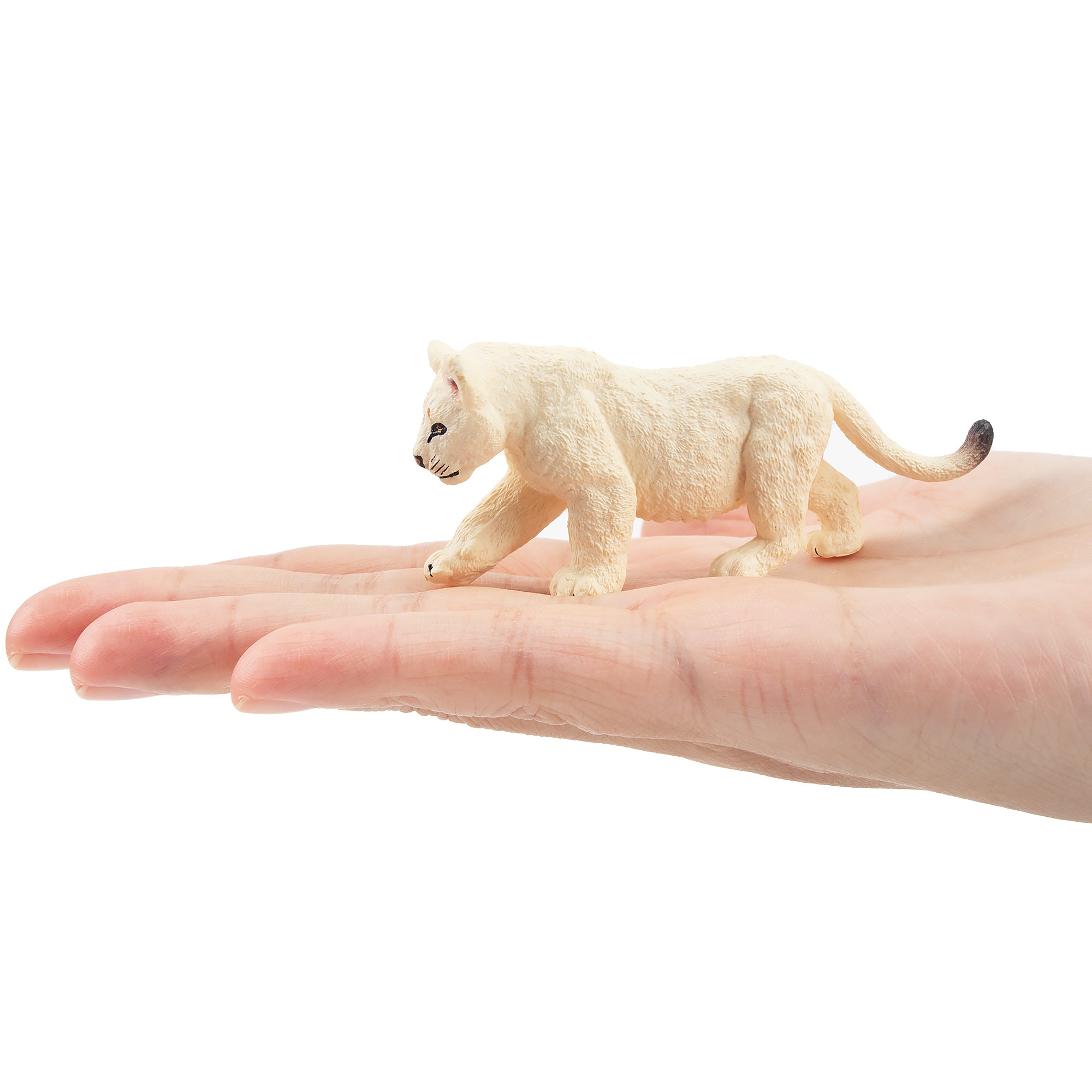 Toymany Walking White Lion Cub Figurine Toy-on hand