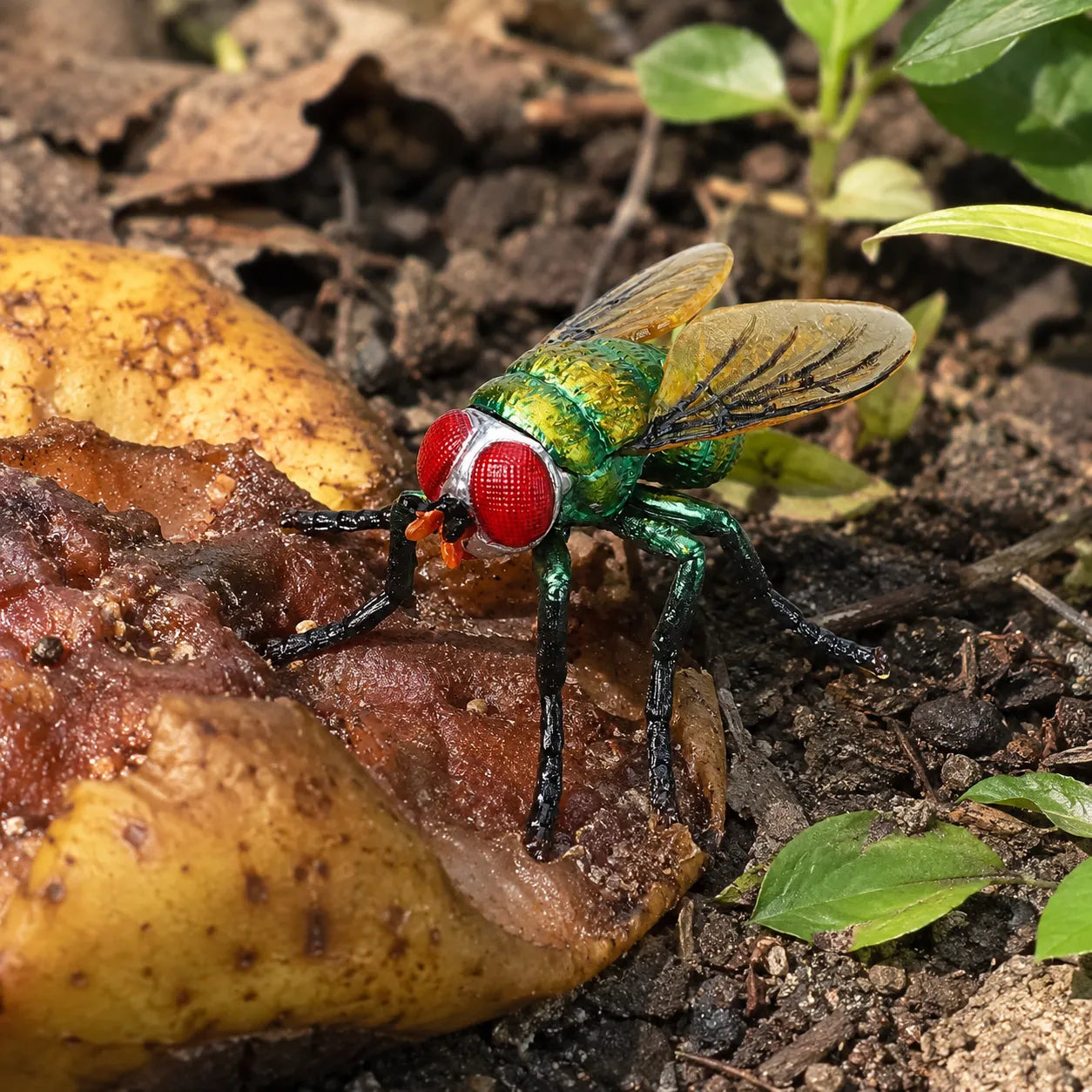 Toymany Green Bottle Fly Figurine Toy-scene