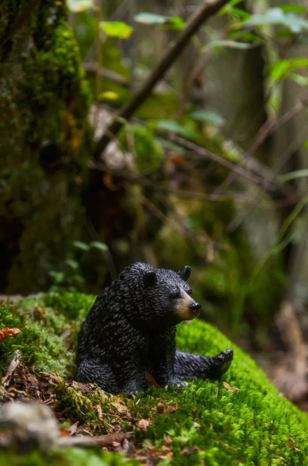 Toymany Resting Black Bear Figurine Toy