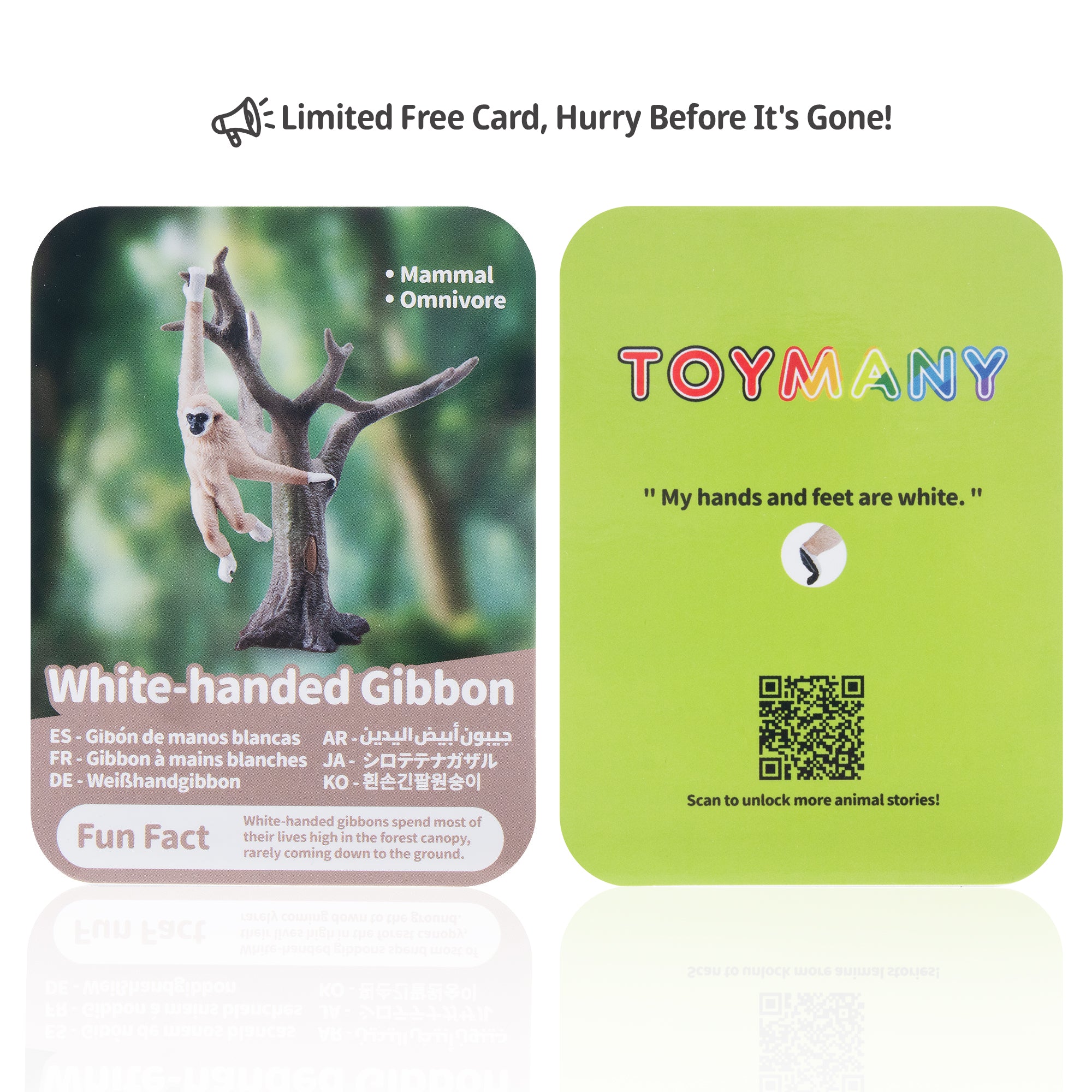 Toymany White-handed Gibbon Figurine Toy
