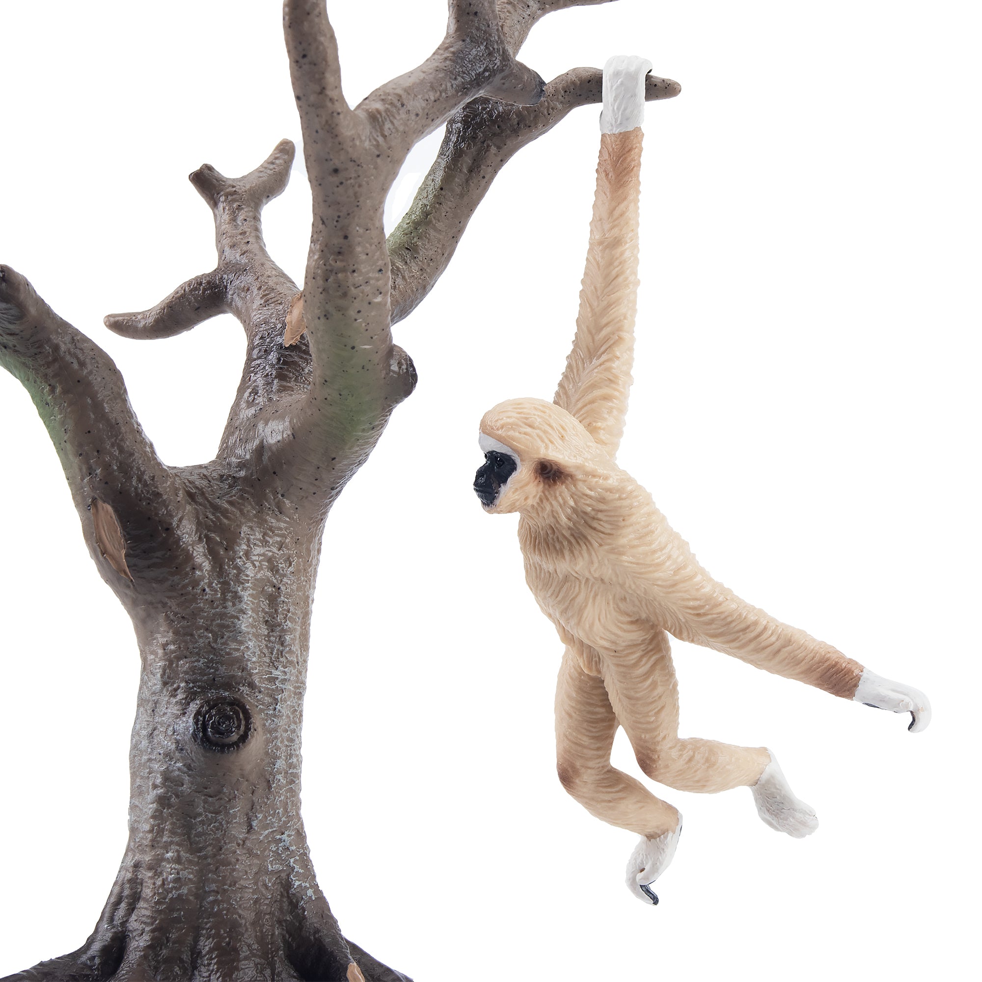 Toymany_White-handed_Gibbon_Figurine_Toy-on_tree-1